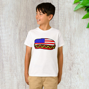 Patriotic American Flag Hot Dog  T-Shirt