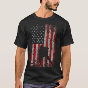 Patriotic American Flag Ice Hockey Gift Hockey Pla T-Shirt