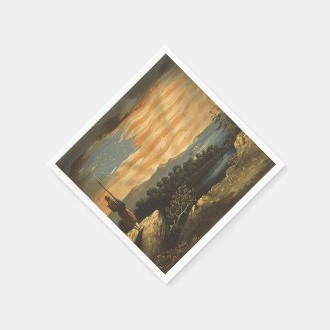 Patriotic American Flag in the Sky Napkin (Corner)