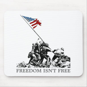 Patriotic American Flag Iwo Jima (Customisable) Mouse Pad