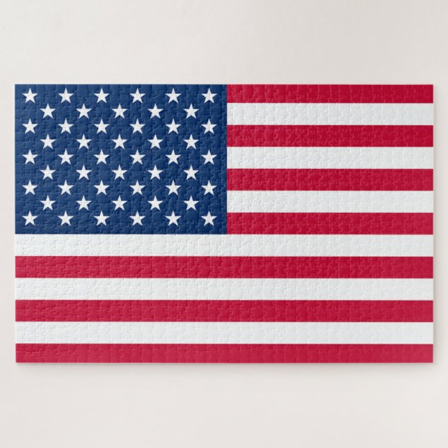 Patriotic American Flag Jigsaw Puzzle (Horizontal)