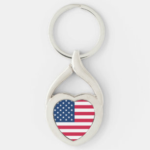 Patriotic American Flag Keychain