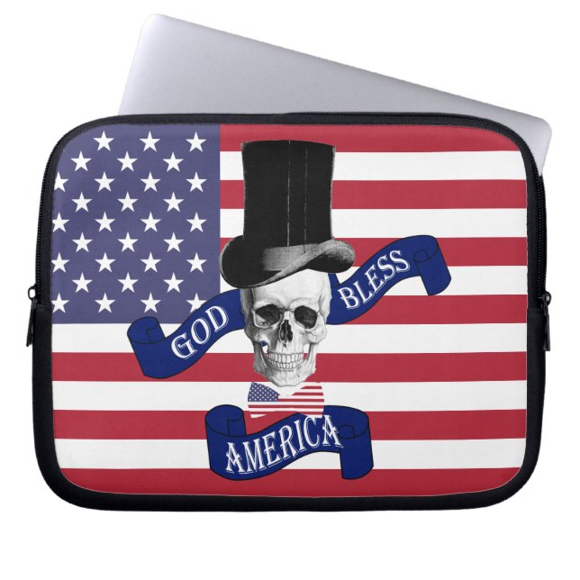Patriotic American flag Laptop Sleeve (Front)