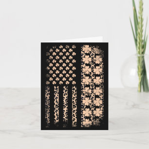 Patriotic american flag leopard shamrock st card