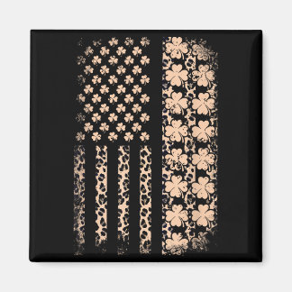 Patriotic american flag leopard shamrock stPatriot Magnet