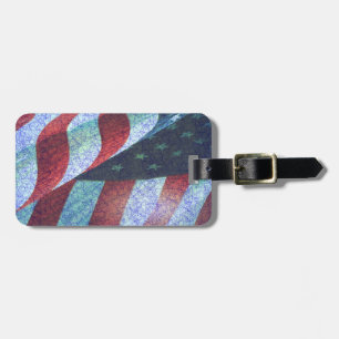 Patriotic American Flag Luggage Tag