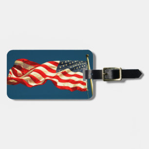 Patriotic American Flag Luggage Tag