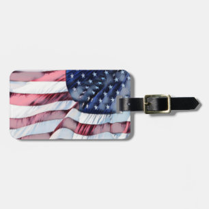 Patriotic American Flag Luggage Tag