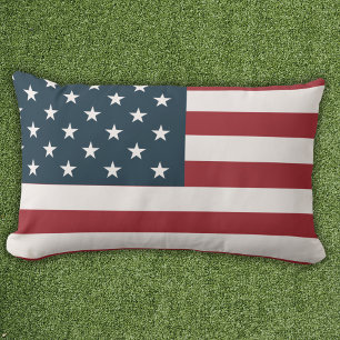 Patriotic American Flag Lumbar Cushion