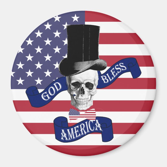 Patriotic American flag Magnet (Front)