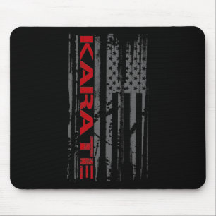 Patriotic American Flag Martial Arts Karate Women Mouse Pad