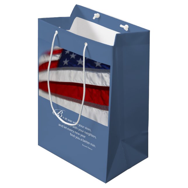 Patriotic, American Flag Medium Gift Bag (Front Angled)