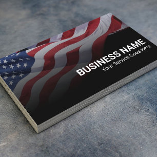 Patriotic American Flag Military Veteran Service Business Card