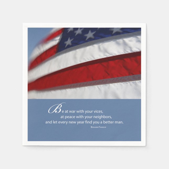 Patriotic, American Flag Napkin (Front)
