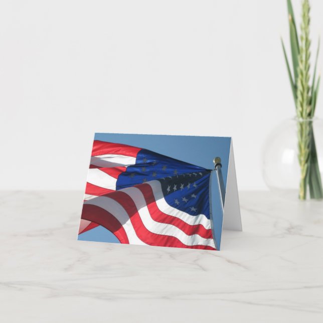 Patriotic American Flag Note Card (Front)