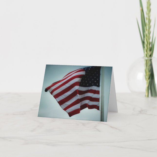 Patriotic American Flag Note Card (Front)