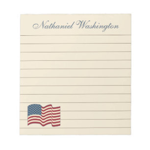 Patriotic American Flag Office Kitchen Notepad