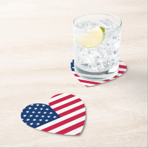 Patriotic American Flag Paper Coaster