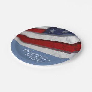 Patriotic, American Flag Paper Plate