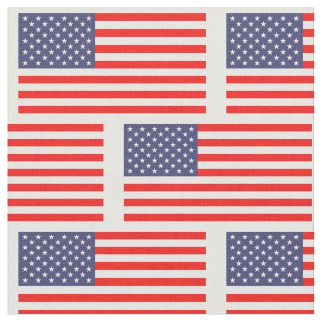Patriotic American flag pattern DIY fabric textile (Close Up)