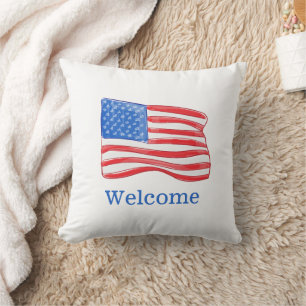 Patriotic American Flag Personalised Cushion