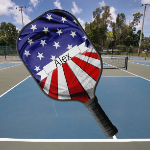 Patriotic American Flag Pickleball Paddle
