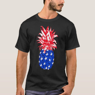 Patriotic American Flag Pineapple Women Men Usa 4t T-Shirt