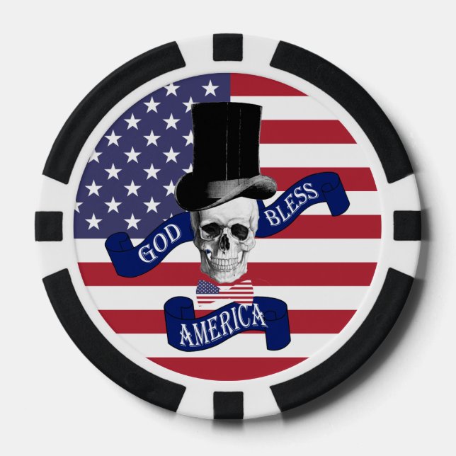 Patriotic American flag Poker Chips (Front)