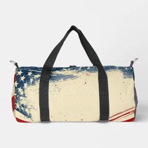 Patriotic American Flag Print Duffle Bag