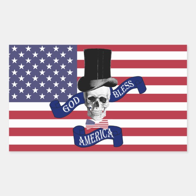 Patriotic American flag Rectangular Sticker (Front)