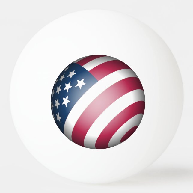 Patriotic American Flag Red White and Blue Ping Pong Ball (Back)