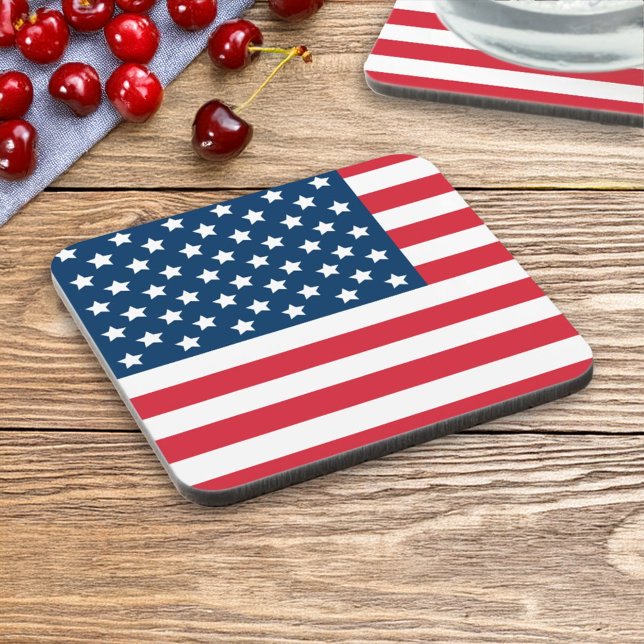 Patriotic American Flag Red White Blue Coaster (Creator Uploaded)