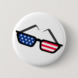 Patriotic American Flag Retro Sunglasses 6 Cm Round Badge