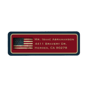 Patriotic American Flag Return Address Label