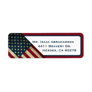 Patriotic American Flag Return Address Label