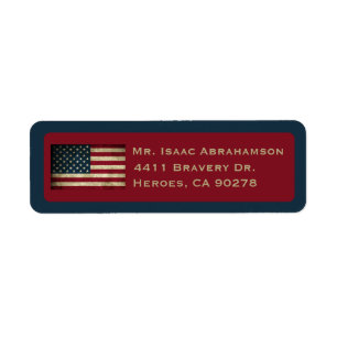 Patriotic American Flag Return Address Label
