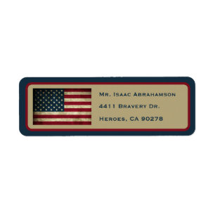 Patriotic American Flag Return Address Label