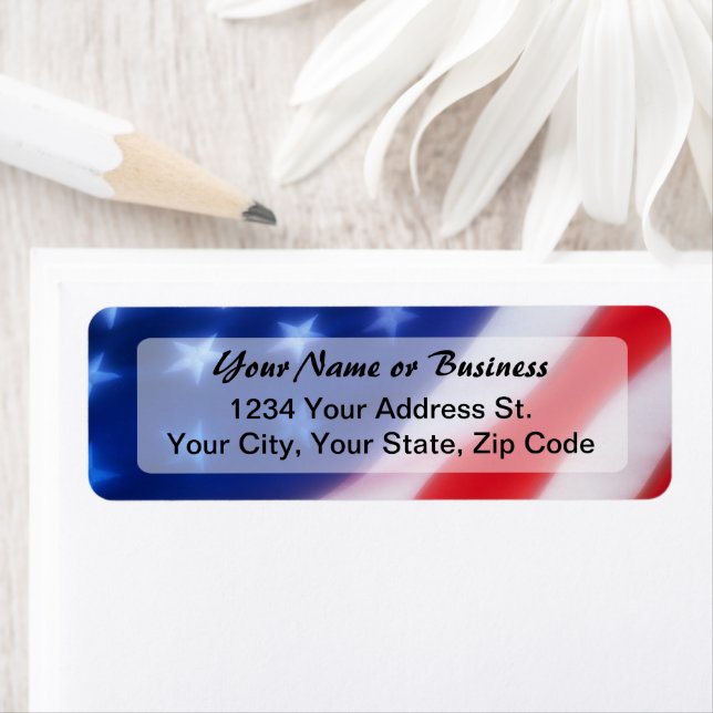 Patriotic American Flag Return Address Label (Insitu)