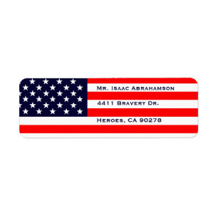 Patriotic American Flag Return Address Label