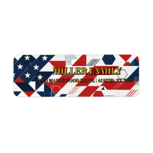 Patriotic American Flag Return Address Labels