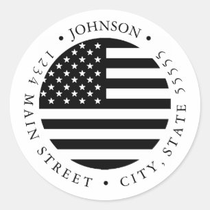 Patriotic American Flag Return Label