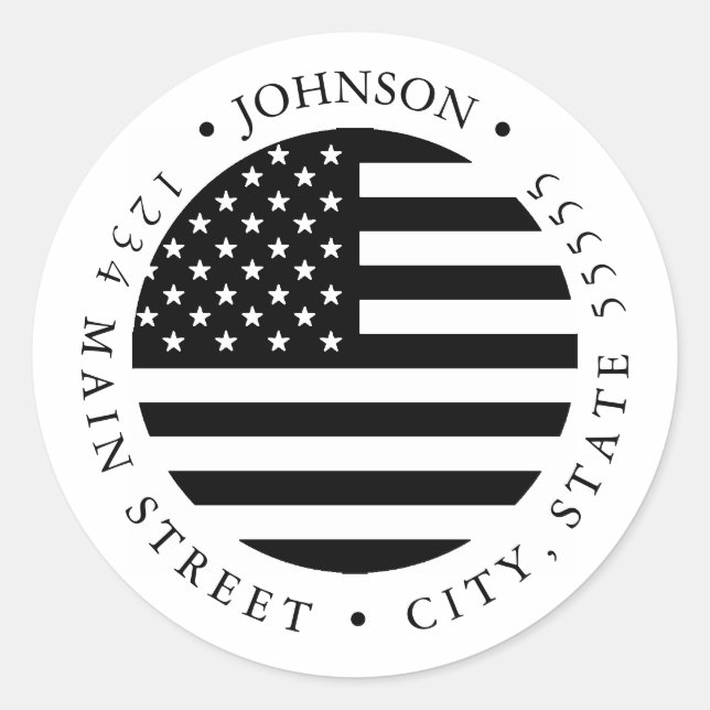 Patriotic American Flag Return Label (Front)