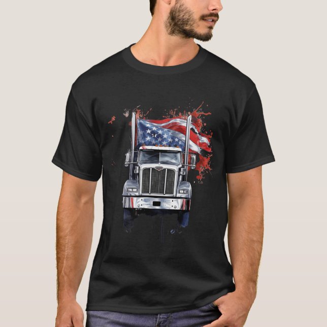 Patriotic American Flag Semi T-Shirt (Front)