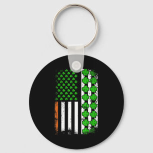 Patriotic american flag shamrock st patricks dayPa Key Ring