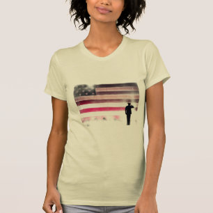 Patriotic American Flag SilhoueMen's Basic T-Shirt