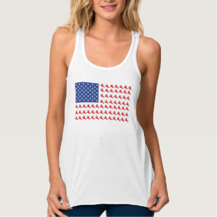 Patriotic American Flag Snowboarder Singlet