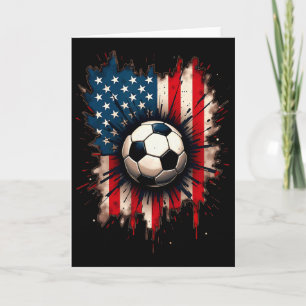 Patriotic American Flag Soccer Card
