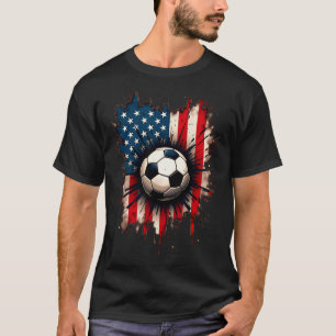 Patriotic American Flag Soccer T-Shirt