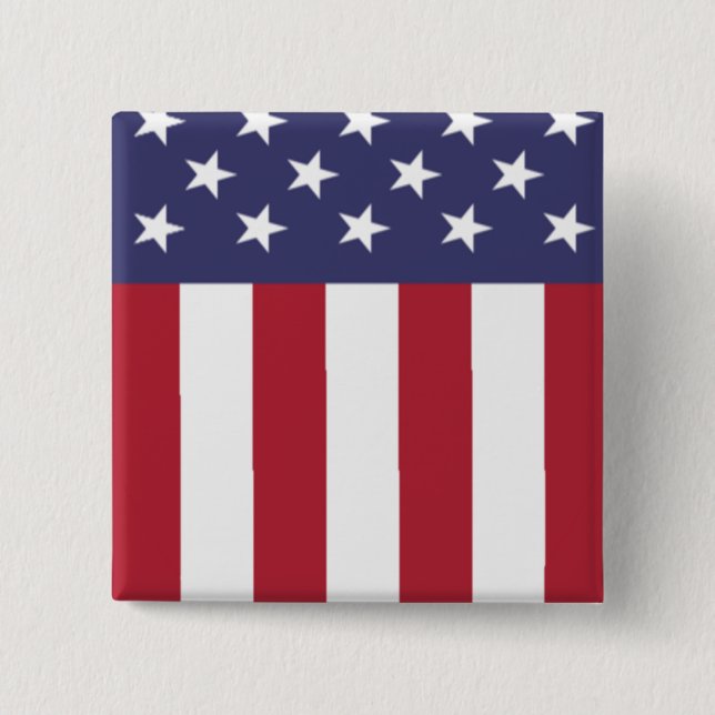 Patriotic American Flag Stars and Stripes 15 Cm Square Badge (Front)