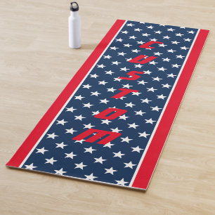 Patriotic American flag stars design custom thick Yoga Mat